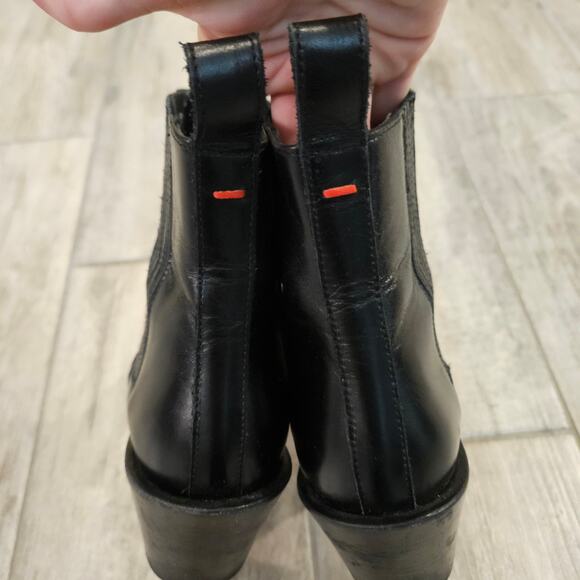 Aeyde Leather Chelsea Boots Womens Size 37 US 6.5 Black Ankle Block Heel Luxury - Picture 6 of 13